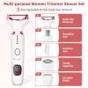 Electric Shaver Razors for Women - 5 in 1 Bikini Trimmer for Women Body Hair Trimmer Facial Hair Removal Cordless Rechargeable Body Shaver for Face Chin Arms Underarm Legs Arms Eyebrow view 3