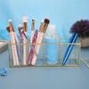 DIRBAK Makeup Tool Storage Rack Cosmetic Storage Box Transparent Display Holder Nail Art Tool Stand Desktop Makeup Holder for Beauty Enthusiasts Glass Alloy 26x7x9.2cm view 3