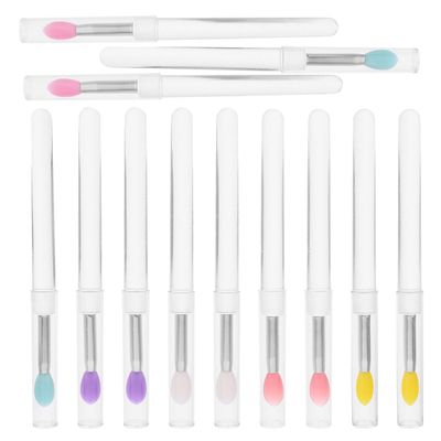 Beaupretty 12pcs Portable Lip Brush Cover Versatile Lip Gloss Applicator for Precise Application Soft Bristles for Comfortable Use Includes Tips for Makeup Enthusiasts