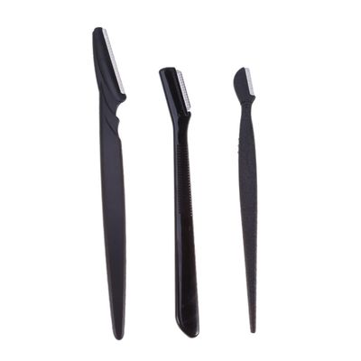 SAFIGLE 3pcs Stainless Steel Eyebrow Trimmer Set Non-slip Grip Travel-friendly Makeup Tool