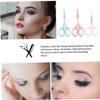 NIYANGLE 3pcs Stainless Tool Eyelash Curler Eyebrow Scissors Curved Straight Nose Hair Scissors Portable Makeup and Salon White view 4