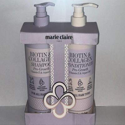 Biotin & Collagen Shampoo and Conditioner Set  33.81 fl oz Each | Hair Thickening & Strengthening Formula with Vitamin E & Argan Oil