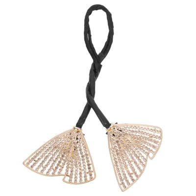 ARTSEWPLY Elegant Rhinestone Hair Bun Maker Bow 1-Piece Adjustable Hair Accessory for Women for Styling Updos and French Twists