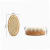 BATHVEVE 1Pc Comfortable Oval Wool Shower Brush Natural Hairdressing Brush for Gentle Scalp Cleaning Ergonomic Design for Easy Use Durable Wool Material White view 2