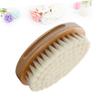 BATHVEVE 1Pc Comfortable Oval Wool Shower Brush Natural Hairdressing Brush for Gentle Scalp Cleaning Ergonomic Design for Easy Use Durable Wool Material White view 3