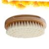 BATHVEVE 1Pc Comfortable Oval Wool Shower Brush Natural Hairdressing Brush for Gentle Scalp Cleaning Ergonomic Design for Easy Use Durable Wool Material White view 4