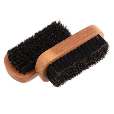 DECOMELODY 2Pcs Beechwood Grooming Brush Multi Functional Tool for Beard Smoothing Hairdressing Shoe Cleaning Durable Versatile for Barbershops and Home Use