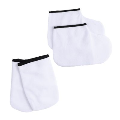 DECORNIJIA 4pcs Paraffin Wax Spa Gloves and Booties for Hand and Foot Care Moisturizing Treatment Covers for Women Wax Bath Therapy and Nourishment