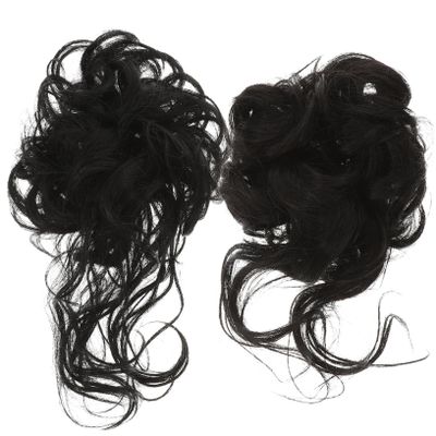 ERINGOGO 2pcs Curly Messy Bun Hair Synthetic Hair Extensions for Women Easy to Use for Weddings Proms and Everyday Styles Adds Volume and Fullness to Ponytails