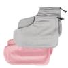 Baluue 2 Pairs of Heat Preservation Cotton Foot Straps Thermal Insulation Foot Covers for Beauty Salons Moisturizing and Comforting Light Pink and Grey Elastic Bands view 1