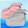 Baluue 2 Pairs of Heat Preservation Cotton Foot Straps Thermal Insulation Foot Covers for Beauty Salons Moisturizing and Comforting Light Pink and Grey Elastic Bands view 2