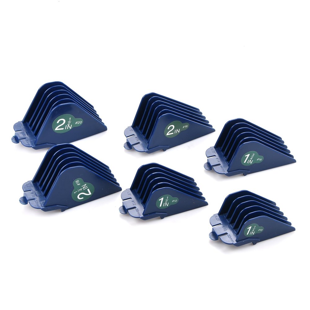 6PCS Clipper Guide Combs 1.25" 1.5" 1.75" 2" 2.25" 2.5" Clipper Assemblies Fit for Wahl MC2 MC3