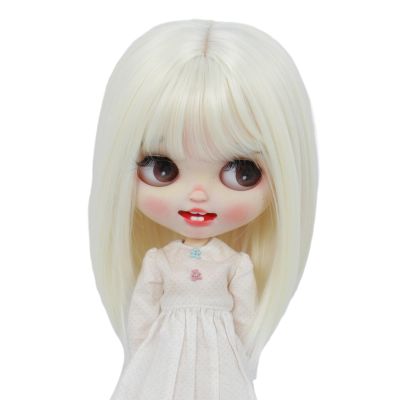 Tzncos Just 1pc wig fit for 10-11 inch Head Dolls, Blyth Qbaby Amydoll Wig Short Straight Collection Hair (Lily of the Valley)
