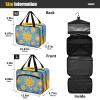 Art Oil Painting Blue Sun hanging travel containers for toiletries with hook, designer chic quilted makeup bag for men trip estuche para maquillaje L view 3
