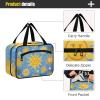 Art Oil Painting Blue Sun hanging travel containers for toiletries with hook, designer chic quilted makeup bag for men trip estuche para maquillaje L view 4