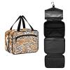 Yoogain Orange White Leopard Print hanging travel makeup bag large with hook, designer unisex medicine bag for travel make up cruises bolsa para guardar maquillaje L view 2