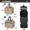 Yoogain Orange White Leopard Print hanging travel makeup bag large with hook, designer unisex medicine bag for travel make up cruises bolsa para guardar maquillaje L view 3