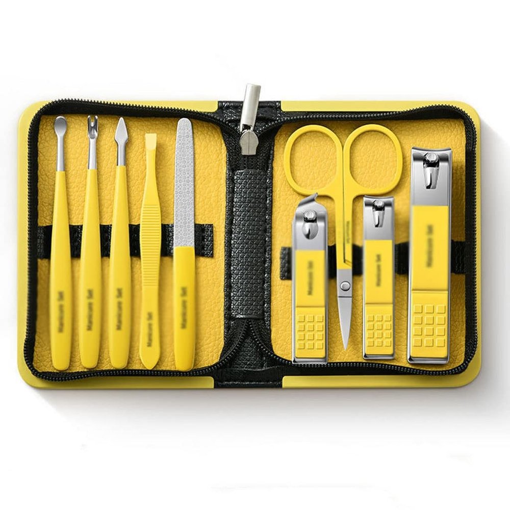 BNJWJZS Portable Nail Scissors Set Manicure Set Pedicure kit Stainless Steel Nail Clippers Tool Travel Grooming Case