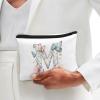 Wdktrgetd Minimalist Cosmetic Bags for Women Hand Washable Wash Organizer Bag for Vacation Getaways Practical Makeup Pouch for Purse Initial Gifts for Women BLACK M view 4