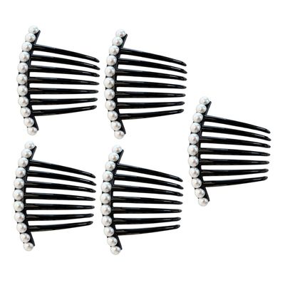BATHVEVE 5pcs Pearl Hair Comb Set for Women Bridal Pearl Hair Accessories Side Combs