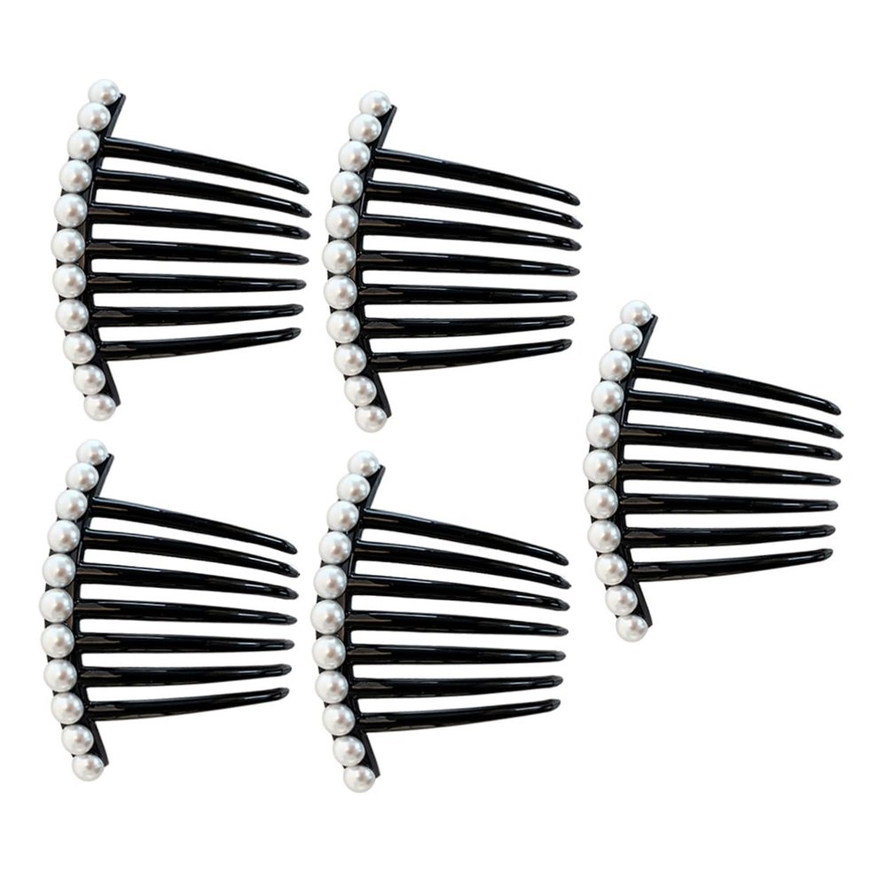 BATHVEVE 5pcs Pearl Hair Comb Set for Women Bridal Pearl Hair Accessories Side Combs