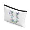 Wdktrgetd Beautiful Initial Makeup Bag for Women Organizer and Toiletry Bag for Business Trips Purse Washable Storage Bag Personalized Gifts for Women BLACK U view 2