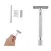 ARTSEWPLY Metal Facial Razor Brush Manual Double Edge Safety Razor for Gentle Shaving Reusable Beard Trimmer for Men view 2