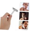ARTSEWPLY Metal Facial Razor Brush Manual Double Edge Safety Razor for Gentle Shaving Reusable Beard Trimmer for Men view 4