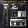 Manscape 4-in-1 Men's Body & Beard Trimmer - Groin, Pubic, and Ball Hair Shaver with No-Nick Technology, 20-Length Adjustable Beard Styler, Nose Trimmer, IPX7 Waterproof, LED Display, Travel Case view 3