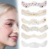12pcs Freckles Face Tattoo Glitter, Waterproof Sparkle Fake Freckles Stickers for Women Self-Adhesive Shimmer Makeup Patches for Festival Rave Cosplay (Random Color) view 1