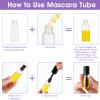 27PCS Empty Mascara Tube and Wand for Castor Oil, 3ML Mini Mascara Tube and Rubber Liners, Refillable Clear Bottles, DIY Cosmetics for Home and Travel Use view 4