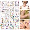 20 Sheets Unicorn and Mermaid Princess Temporary Tattoos for Kids Fun Cartoon Face Stickers Safe Waterproof Fake Tattoo Stickers for Girls Party Favors view 2