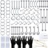 TKKUY 131PCS Piercing Kit for all Body Piercings Stainless Steel Piercing Jewelry with 12G 14G 16G 20G Piercing Needles and Tools for Nose Septum Belly Button Lip Ear Tongue Cartilage Eyebrow Tragus view 1