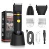 Qreeyx Manscape Body Trimmer for Men, 3 in 1 Men's Grooming Kit with Pubic/Nose Hair Trimmer & Ball Shaver for Nose/Balls/Groin/Legs/Chest Hair Removal, LED Display, IPX6 Waterproof, Gifts for Him Dad view 1