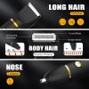 Qreeyx Manscape Body Trimmer for Men, 3 in 1 Men's Grooming Kit with Pubic/Nose Hair Trimmer & Ball Shaver for Nose/Balls/Groin/Legs/Chest Hair Removal, LED Display, IPX6 Waterproof, Gifts for Him Dad view 3