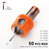 50Pcs 12RL Mixed #12-10Pcs each of 1203RL, 1205RL, 1207RL, 1209RL, 1211RL Assorted Pro Finger Ledge Tattoo Cartridge Needles Round Liner Standard Disposable Tattoo Needle with Membrane view 2