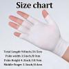 6 Pairs of Cotton Gloves for Dry Hands Sleeping, White Cotton Fingerless Moisturizing Gloves for Women, Fingerless Touchscreen Design for Sleeping Eczema Spa Treatment Overnight Hydration Unisex view 2