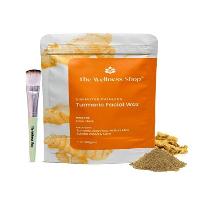 Turmeric Facial Wax Powder, 5 min Painless Natural Face Hair Removal Waxing Powder, Easy to use at home, No chemicals - No Irritation, No Skin rashes (100g)