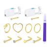 AVYRING Nose Piercing Kit - 2 Packs Gold Self Piercing Gun with Nose Rings & Studs, Hypoallergenic Steel Tools at Home Disposable Safety Nose Piercing Gun Kit view 1