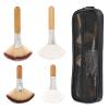 Fan Brush Makeup, Esthetician Fluffy Facial Brushes, Facials Supplies For Estheticians,4pcs Brochas Para Faciales Spa, With 1 Black Brush Bag, For Loose Powder Highlighting Blush view 1