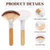 Fan Brush Makeup, Esthetician Fluffy Facial Brushes, Facials Supplies For Estheticians,4pcs Brochas Para Faciales Spa, With 1 Black Brush Bag, For Loose Powder Highlighting Blush view 3