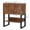 BarberPub Styling Barber Station, Wall Mount Storage Cabinet, Salon Equipment for Hair Stylist, Spa Beauty Makeup Organizer, Bathroom Dresser with Drawers & Shelf 3185 (Brown & Black) view 3