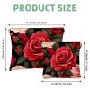 2Pcs Bright Red Roses-1961 Pocket Cosmetic Bag for Purses, Waterproof Makeup Bag Cosmetic Pouch, Portable No Zipper Makeup Bag view 2