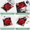 2Pcs Bright Red Roses-1961 Pocket Cosmetic Bag for Purses, Waterproof Makeup Bag Cosmetic Pouch, Portable No Zipper Makeup Bag view 4