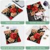 2Pcs Bright Red Roses-1976 Pocket Cosmetic Bag for Purses, Waterproof Makeup Bag Cosmetic Pouch, Portable No Zipper Makeup Bag view 4