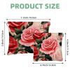 2Pcs Bright Red Roses-1955 Pocket Cosmetic Bag for Purses, Waterproof Makeup Bag Cosmetic Pouch, Portable No Zipper Makeup Bag view 2