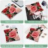 2Pcs Bright Red Roses-1955 Pocket Cosmetic Bag for Purses, Waterproof Makeup Bag Cosmetic Pouch, Portable No Zipper Makeup Bag view 4