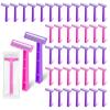 Fafortune Women's Disposable Razors Individually Wrapped Twin Blade,Disposable Razors Women Bulk with Clear Safety Cap for Men Women Camping Traveling Home Bathing Hotel (pink and purple, pack of 40) view 1