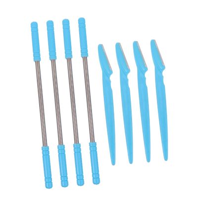 FOMIYES 4pcs Facial Hair Remover Set Spring Razor Eyebrow Shaper Hair Trimmer for Face Chin Cheeks Neck Easy to Use
