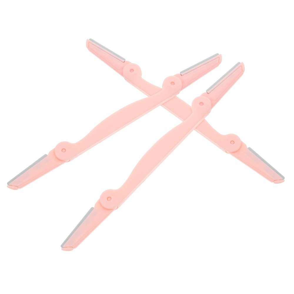NIYANGLE 3pcs Elegant Eyebrow Razor Makeup Tool Portable for Travel Stainless Steel